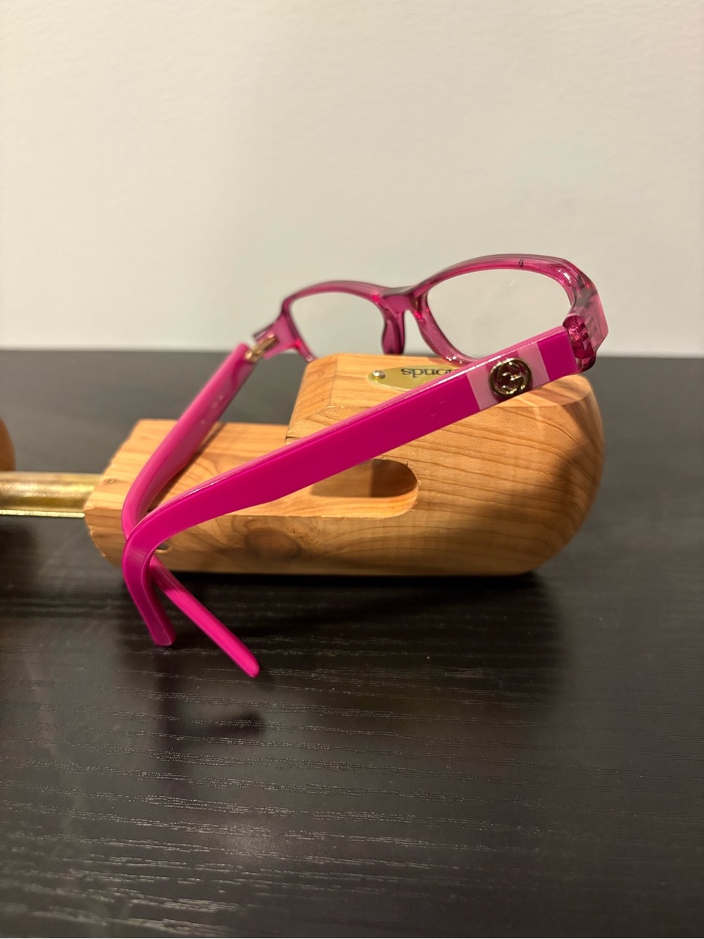 Vintage Gucci GG 2568 PR3 Rectangular Eyeglass Frames Pink Italy Y2K